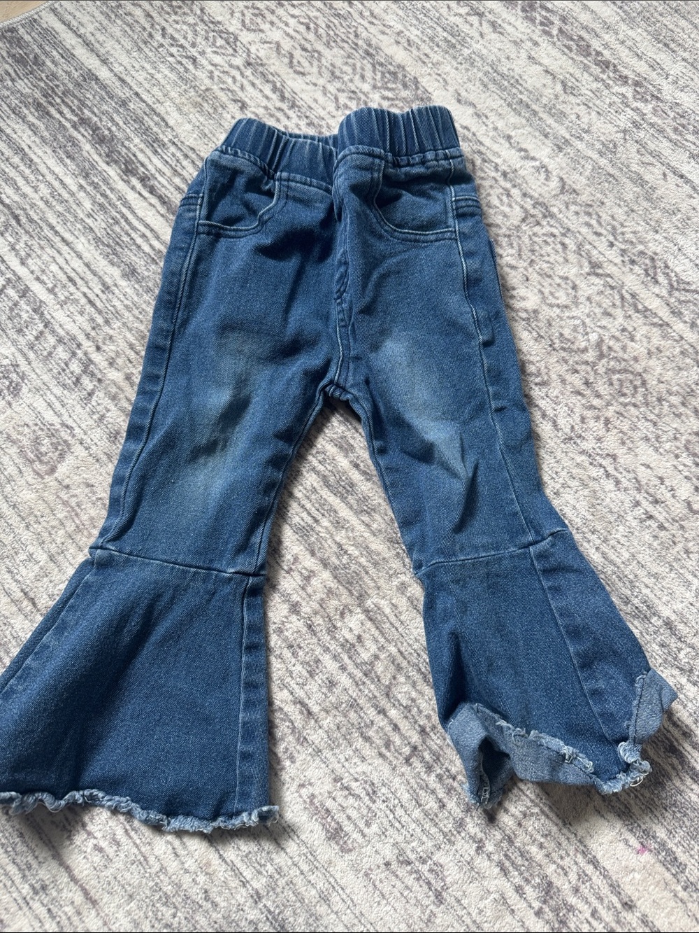 Girls Dark Blue Denim Bell Bottom Jeans